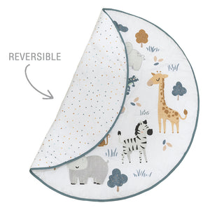 Lolli Living Day at the Zoo Round Playmat with Milestone Cards