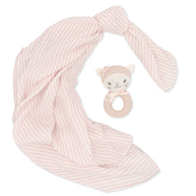 Load image into Gallery viewer, Living Textiles Muslin Swaddle &amp; Rattle Gift Set
