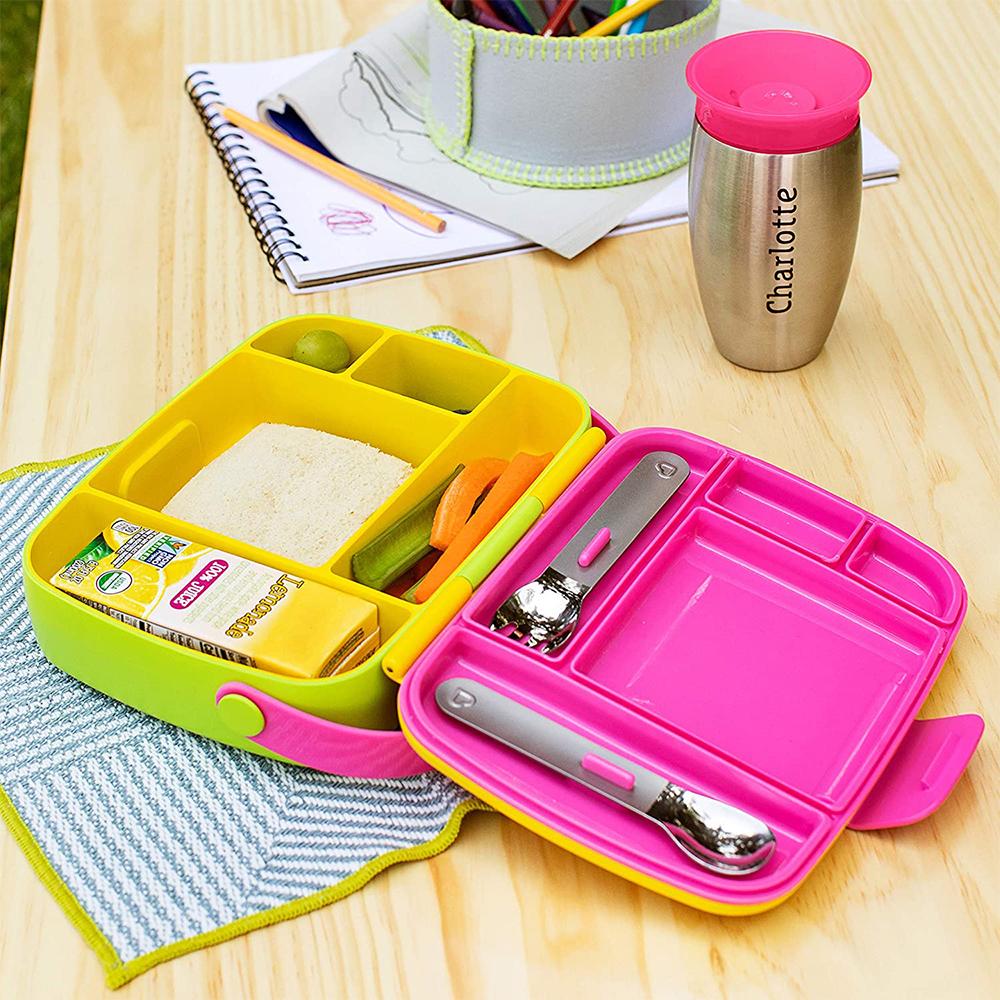 Munchkin's Lunch™ Bento Box with Stainless Steel Utensils 